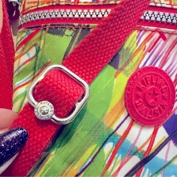 Kipling Alvar XS Cross Body Minibag Bright Rainbow Splatter Abstract Print - Picture 10 of 11